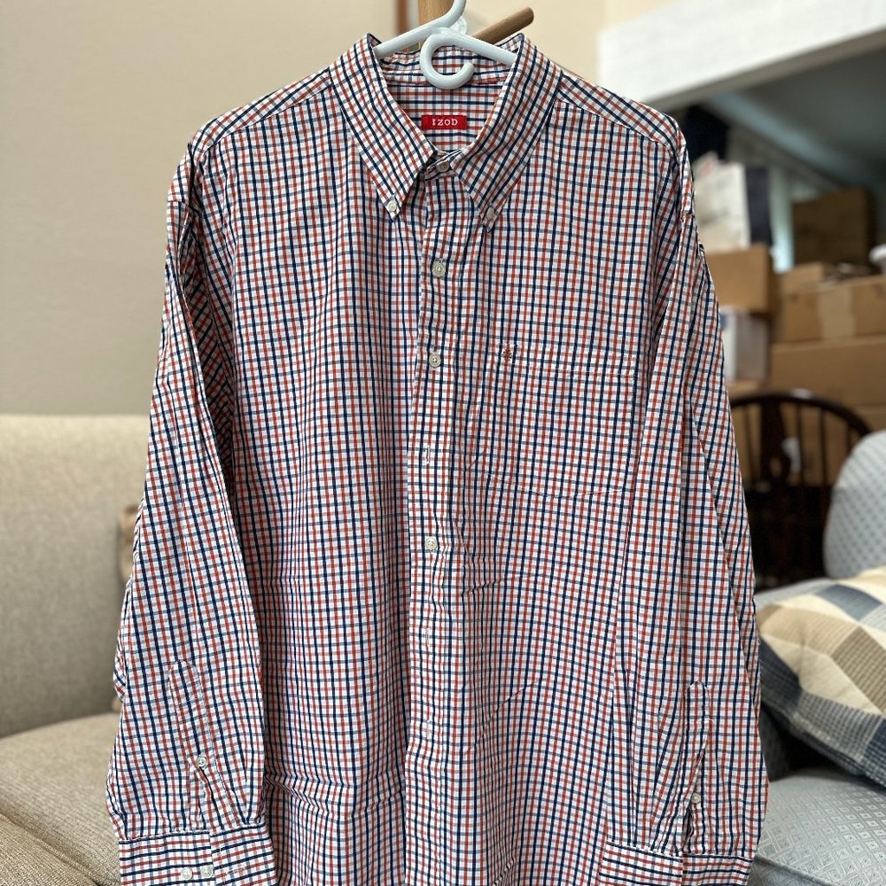Izod Long Sleeve Button Down Shirt. Probably 2XL.